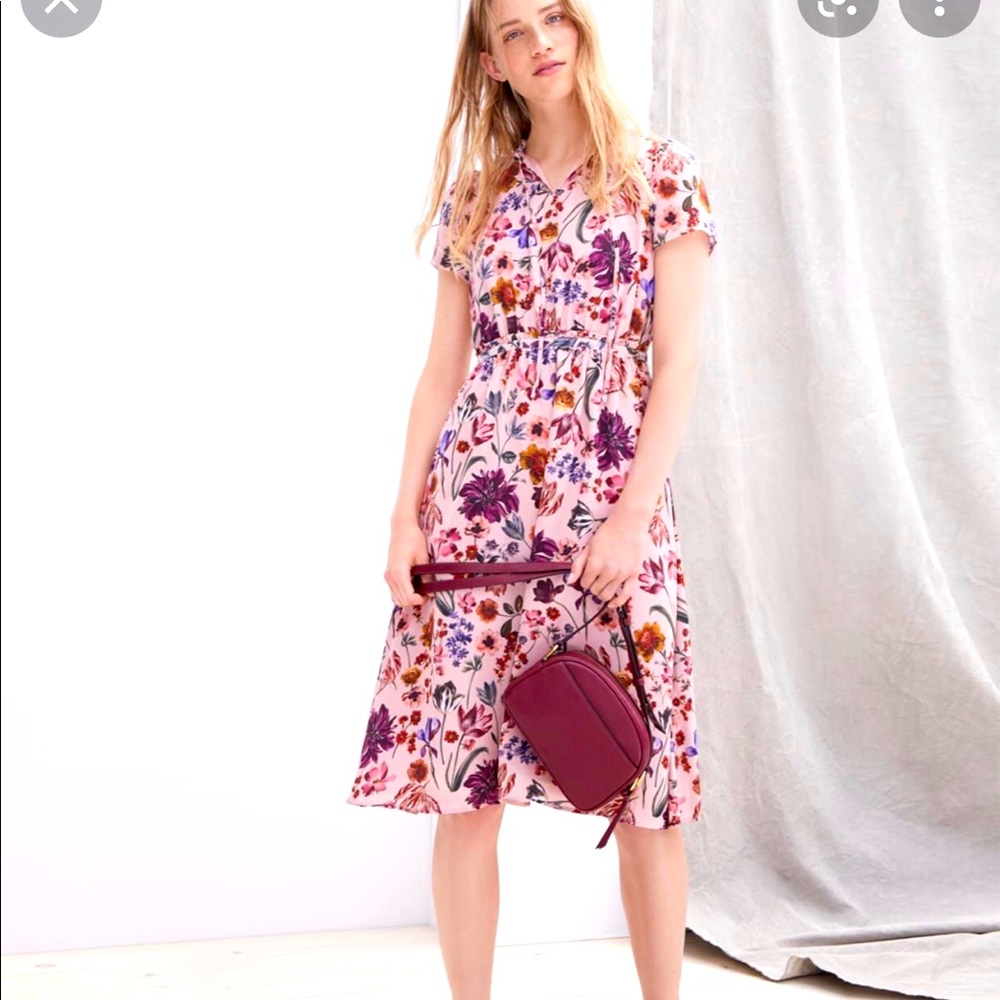 J. Crew Floral Midi Dress - Pink and Purple